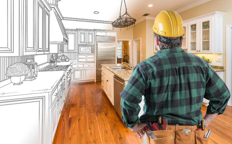 Family reviewing a bright new home interior with efficient windows, built-in storage, and modern lighting.
